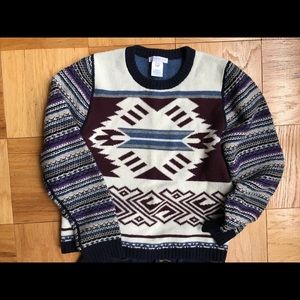 Ethnic Pattern Wool Sweater